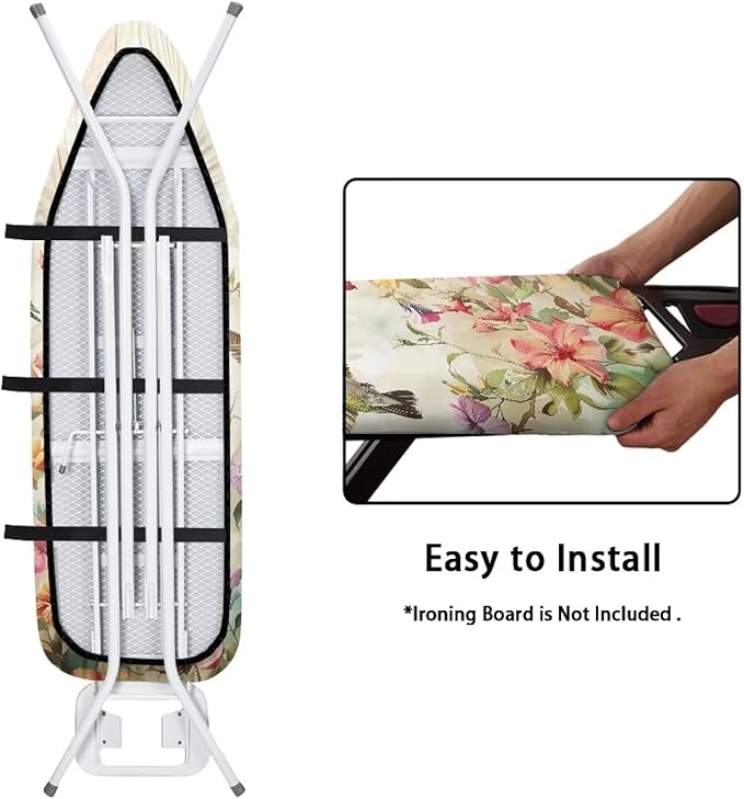 Hummingbird Print Ironing Board Cover and Pad Non Stick Scorch Iron Board Cover