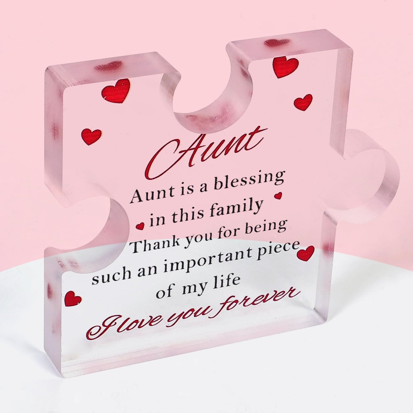 Personalized Engraved Acrylic Plaque - Unique Christmas & Birthday Gift Ideas for Aunt, Decorative Keepsake (For Aunt)
