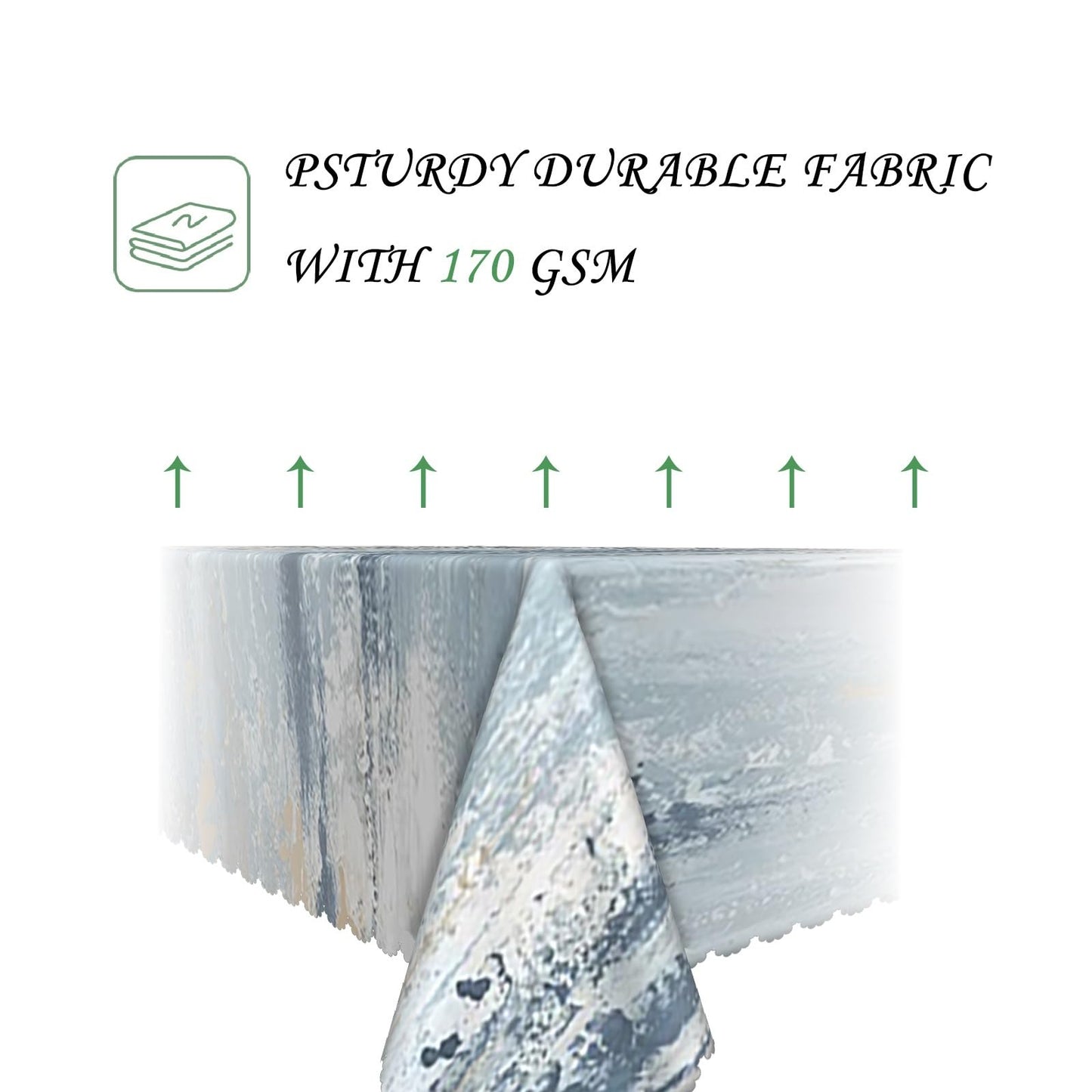 ggaimwf 60x102 Inch Modern Abstract Art Rectangular Tablecloth Blue Gray Textured Brushstroke Grunge Table Cloth Waterproof Durable Table Cover for Kitchen Dining Artistic Home Party Studio Decor