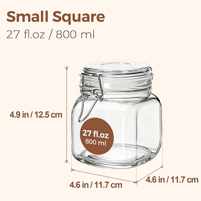 ComSaf 27oz Airtight Glass Canisters