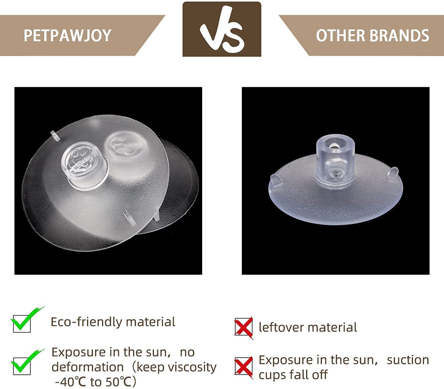 PETPAWJOY Cat Window Perch, Strong Suction Cups Easy Clean Safety Cat Hammock Window Seat for Large Fat Cat or Double Cats