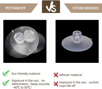 PETPAWJOY Cat Window Perch, Strong Suction Cups Easy Clean Safety Cat Hammock Window Seat for Large Fat Cat or Double Cats