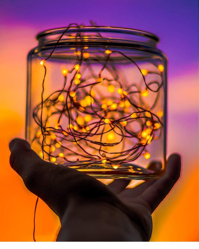 suddus 33ft 100 LED Outdoor String Lights, Warm White Fairy Lights Battery Operated with Remote, Led Twinkle Lights for Bedroom, Dorm, Backyard, Wedding, Tree, Mason Jar, Wall, Christmas