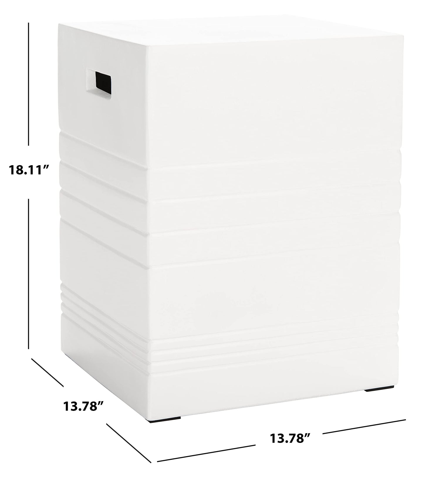 SAFAVIEH Outdoor Collection Deidara Modern Ivory Concrete Accent Table (Fully Assembled) VNN1031B