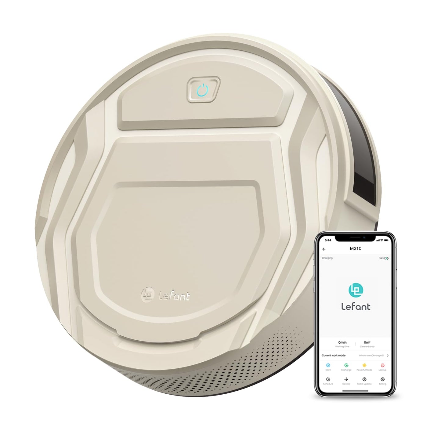 Lefant M210 Pro Robot Vacuum, Slim Quiet, 3 Adjustable Suction Levels, 6 Modes, Robot Vacuum Cleaner for Pet Hair, Hard Floors & Low Carpets, Self-Charging, WiFi/App/Alexa Control, Gray