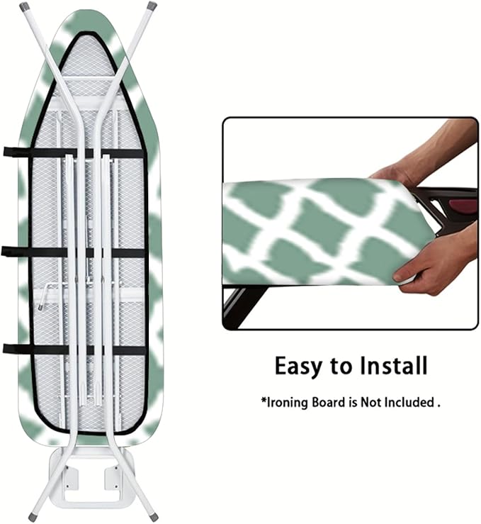 Nuxovilar Green Geometric Pattern Ironing Board Cover, 15 * 54inch, Fits Most