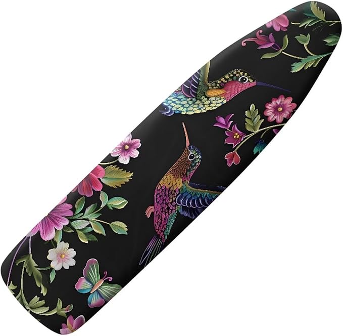 Retro Floral Hummingbird Ironing Board Cover 15x54 Inch Extra Thick Resistant
