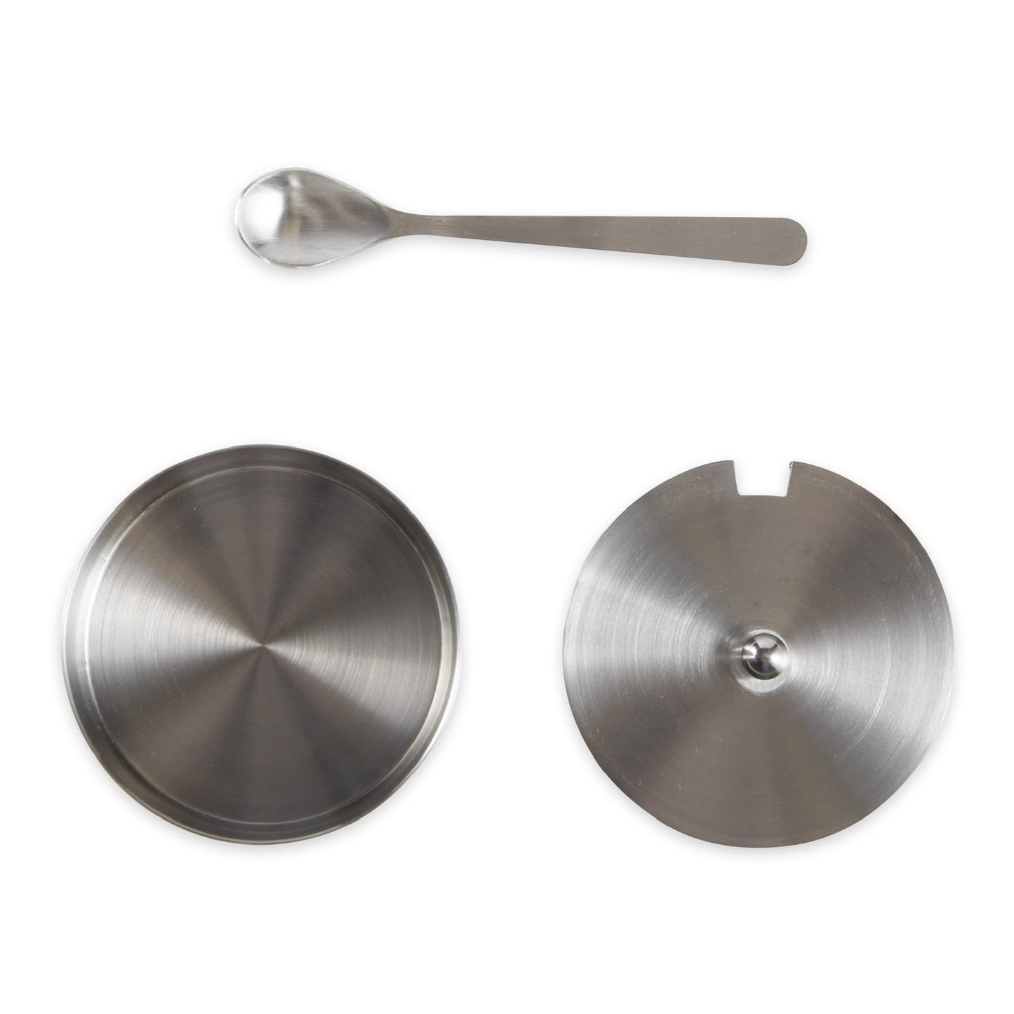 RSVP International Endurance Kitchen Collection Salt Cellar Set with Spoon, 4-Ounce, Brushed Stainless Steel
