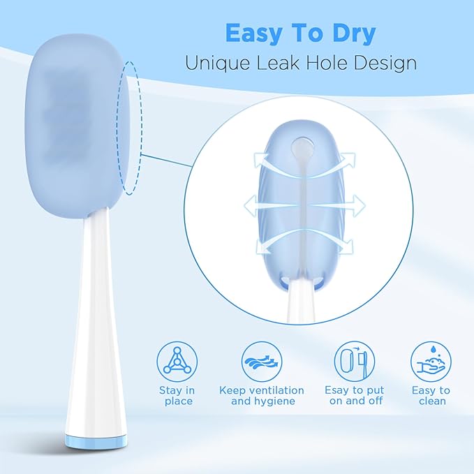 Toothbrush Covers Caps 6 Pack, Silicone Toothbrush Head Protector Replacement