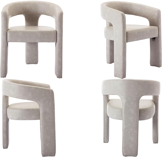 VESCASA Faux Leather Barrel Dining Chair