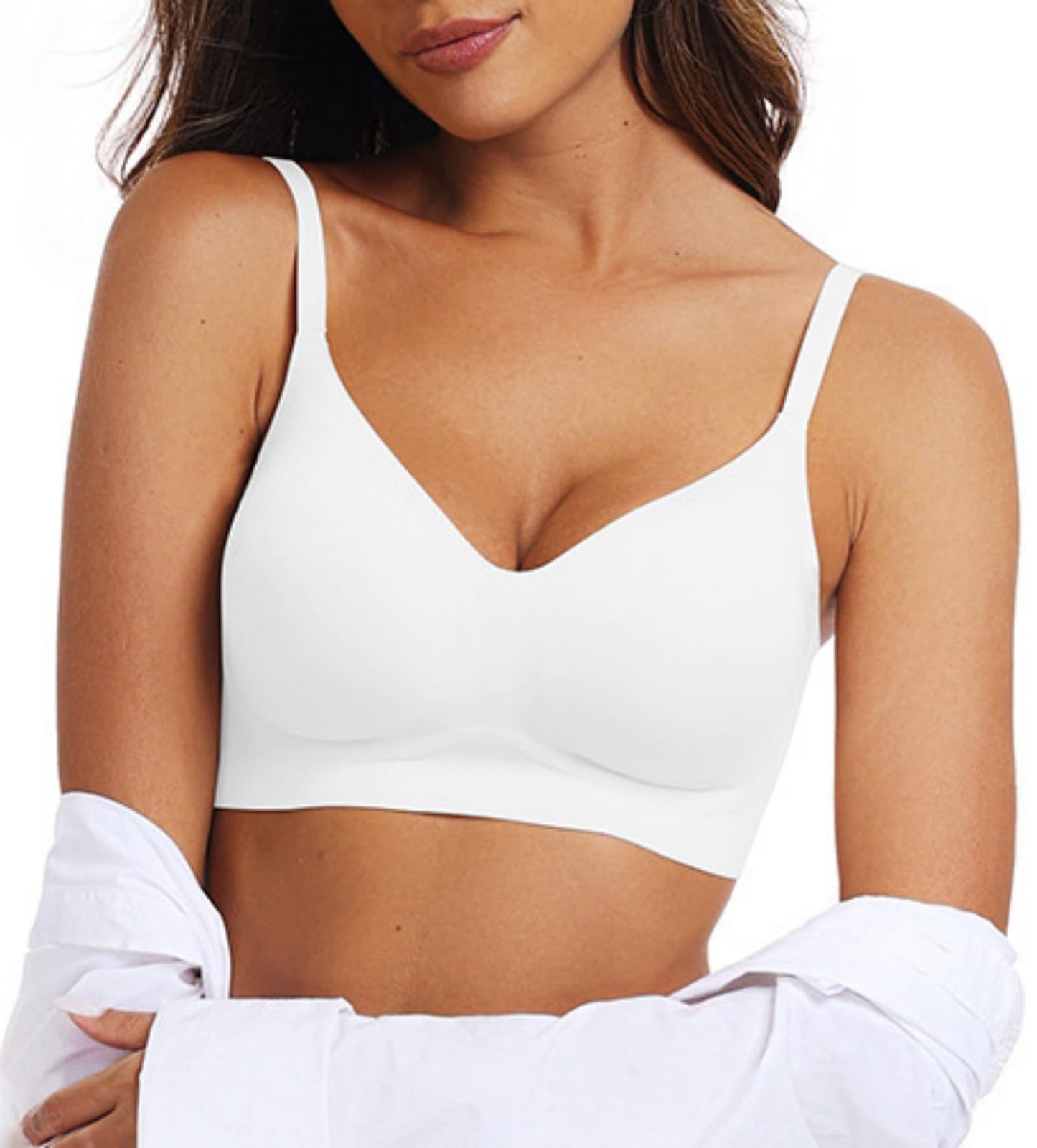 OEAK Womens Wireless Bras Comfortable Push Up Bra No Underwire Bra Full Support Lift Bralette Everyday Seamless Tshirt Bras