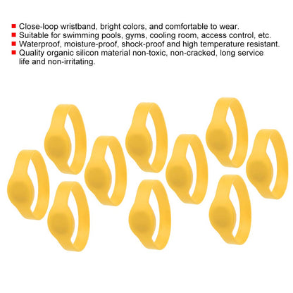 Dioche RFID Wristbands 13.56MHz Silicone Waterproof 10 Pack – Rewritable NFC IC Access Control Bracelets, Contactless Smart Wrist Bands for Gym Pool Sauna Hotel Events, Durable Reusable Entry Bands