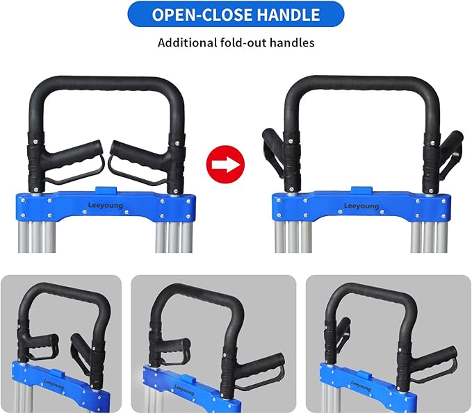 Folding Hand Trucks Heavy Duty by Leeyoung, 500 lb Aluminium Folding Hand Cart