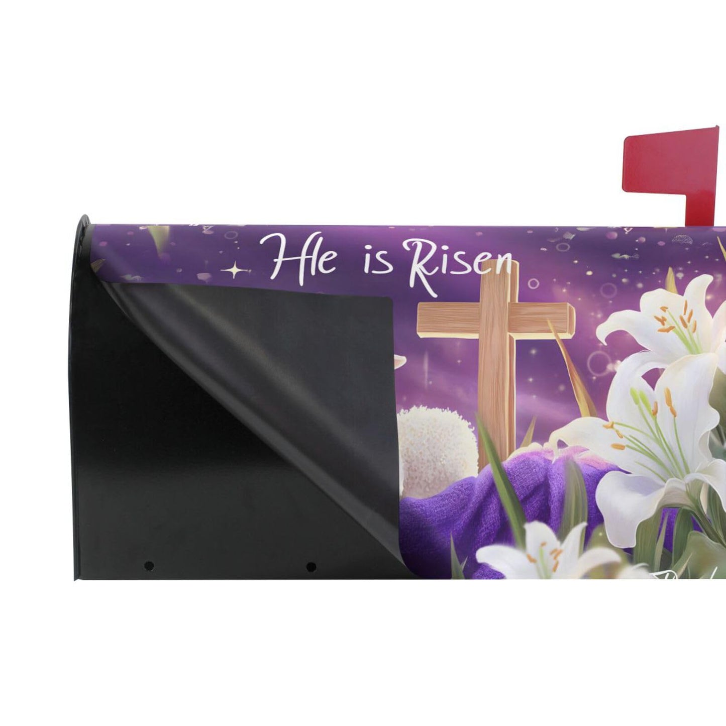 ALAZA He is Risen Easter Lily Flowers02 Magnetic Mailbox Cover MailWraps Garden Yard Home Decor for Outside Oversized-25.5" x20.8"