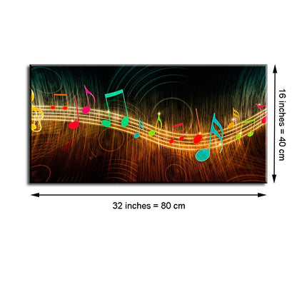 Piy Painting Music Wall Art for Bedroom, PIY Modern Musical Note Stretched with Frame, Beautiful Notes Beating on Staff Picture Decor Graphic Fine Art Prints (Artwork, Waterproof, Bracket Mounted Ready to Hang)