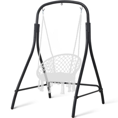 SUNCREAT Hammock Chair Stand, Heavy-Duty Steel Hammock Stand, 400 lbs Capacity, Adjustable Height, Dual-use Swing Stand for Outdoor Indoor, Hammock Chair not Included, Black