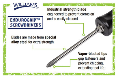 Williams Jhw100P-8Md 8-Piece Endurogrip Mixed Screwdriver Set