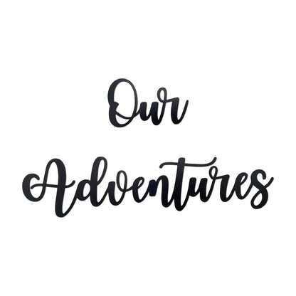 PRIMESTL Travel Wall Art & Adventure Decor – Our Adventure Metal Wall Decorations for RV Decorations, Travel Decor, Unique Design Gift for Travel Lovers, 22.05" x 3.58"