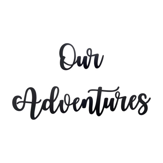 PRIMESTL Travel Wall Art & Adventure Decor – Our Adventure Metal Wall Decorations for RV Decorations, Travel Decor, Unique Design Gift for Travel Lovers, 22.05" x 3.58"