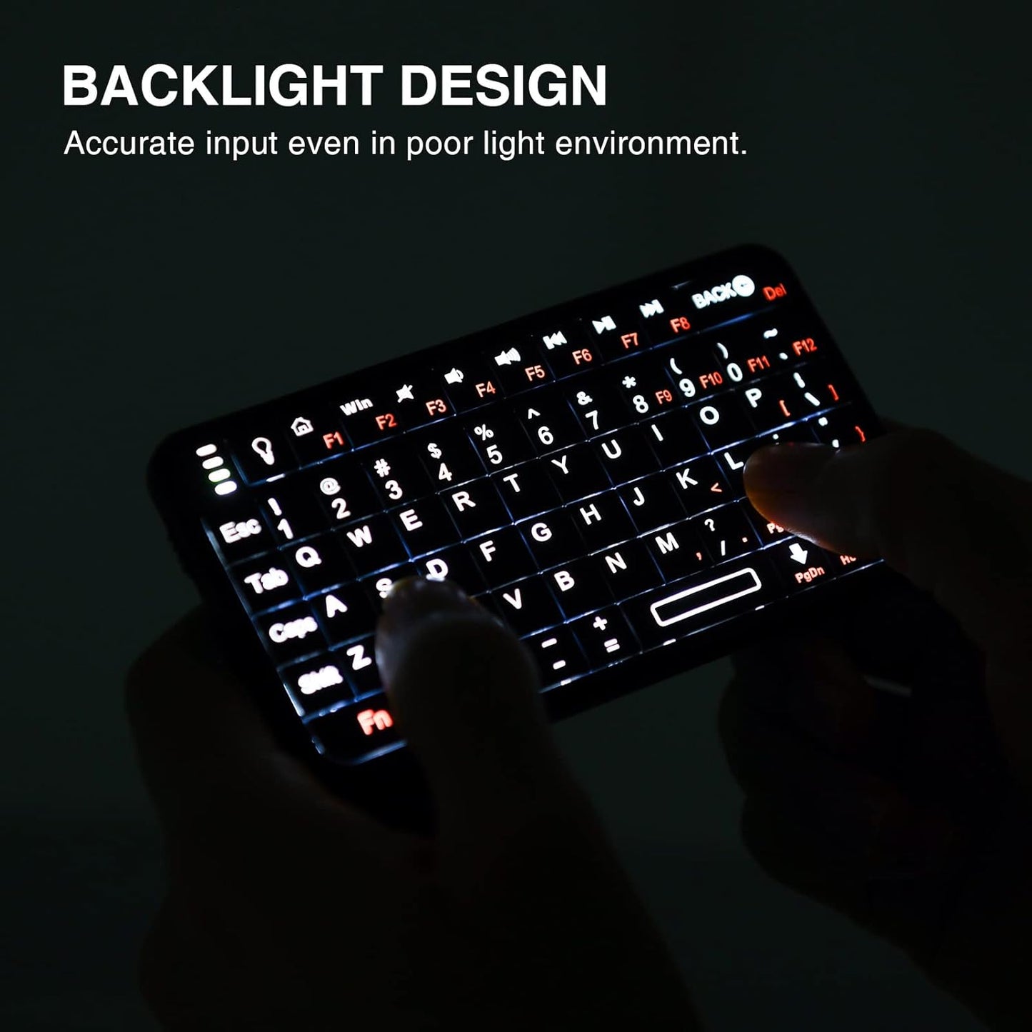 Rii Mini Bluetooth Keyboard,Portable Wireless Rechargeable Keyboard with Backlit,for Smart TV/Android TV Box/Smartphone/HTPC/IPTV/VR Glasses Black(Upgrade-TypeC)