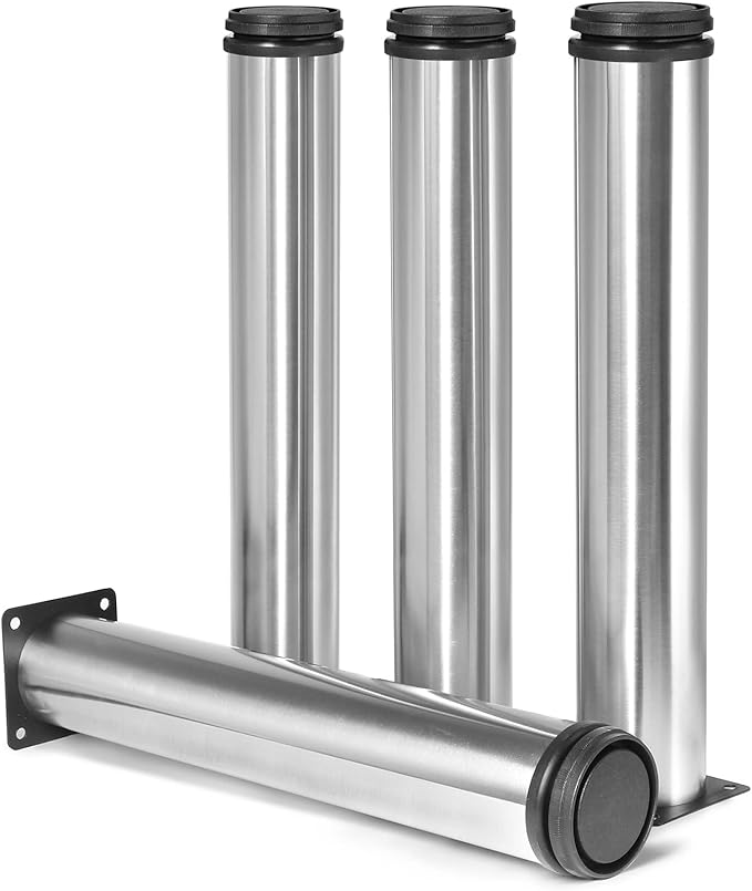 12 Inch Metal Furniture Legs Stainless Steel Adjustable Legs Silver Metal Legs
