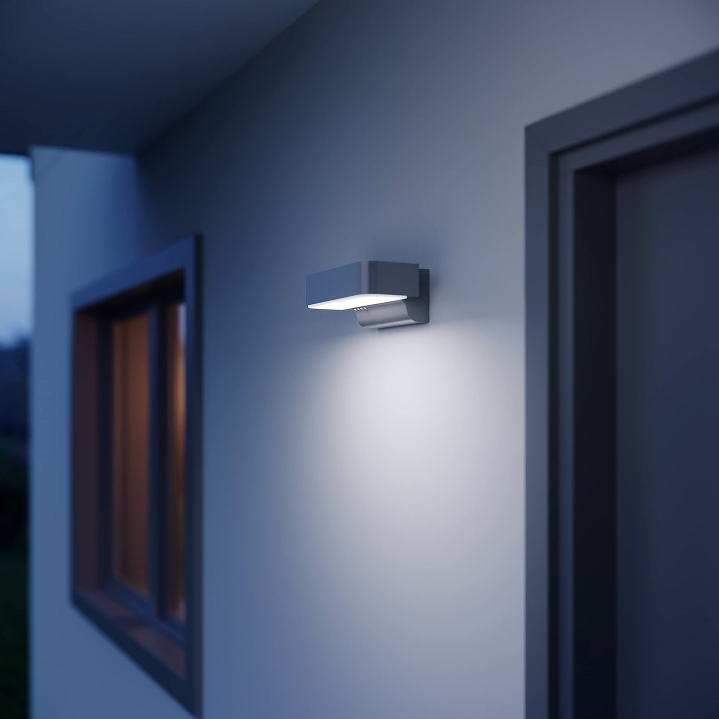 Steinel Outdoor Light L 800 SC Anthracite, LED Wall Lamp, 160° Motion Detector, Networkable, can be Operated via Bluetooth App