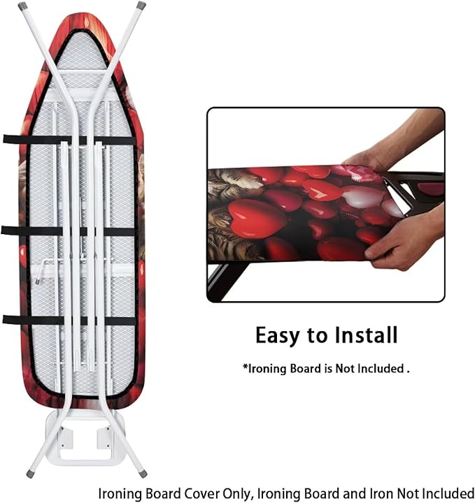 Hearts Cat Ironing Board Cover Heavy Duty Thick Padding Iron Board Covers