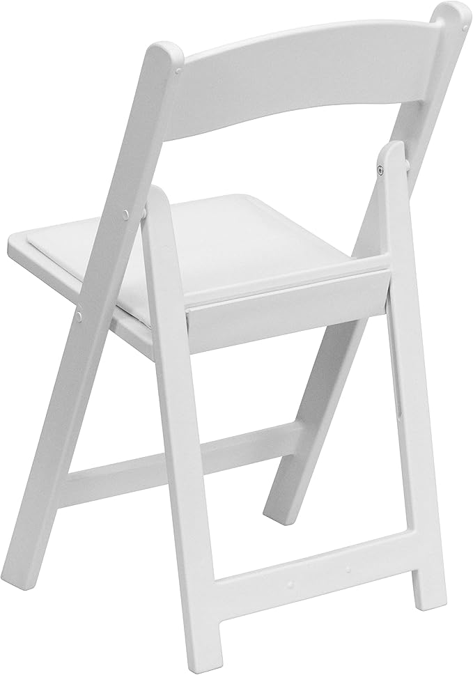 Flash Furniture Hercules™ Series Folding Chair - White Resin - 1000LB Weight Capacity Comfortable Event Chair - Light Weight Folding Chair