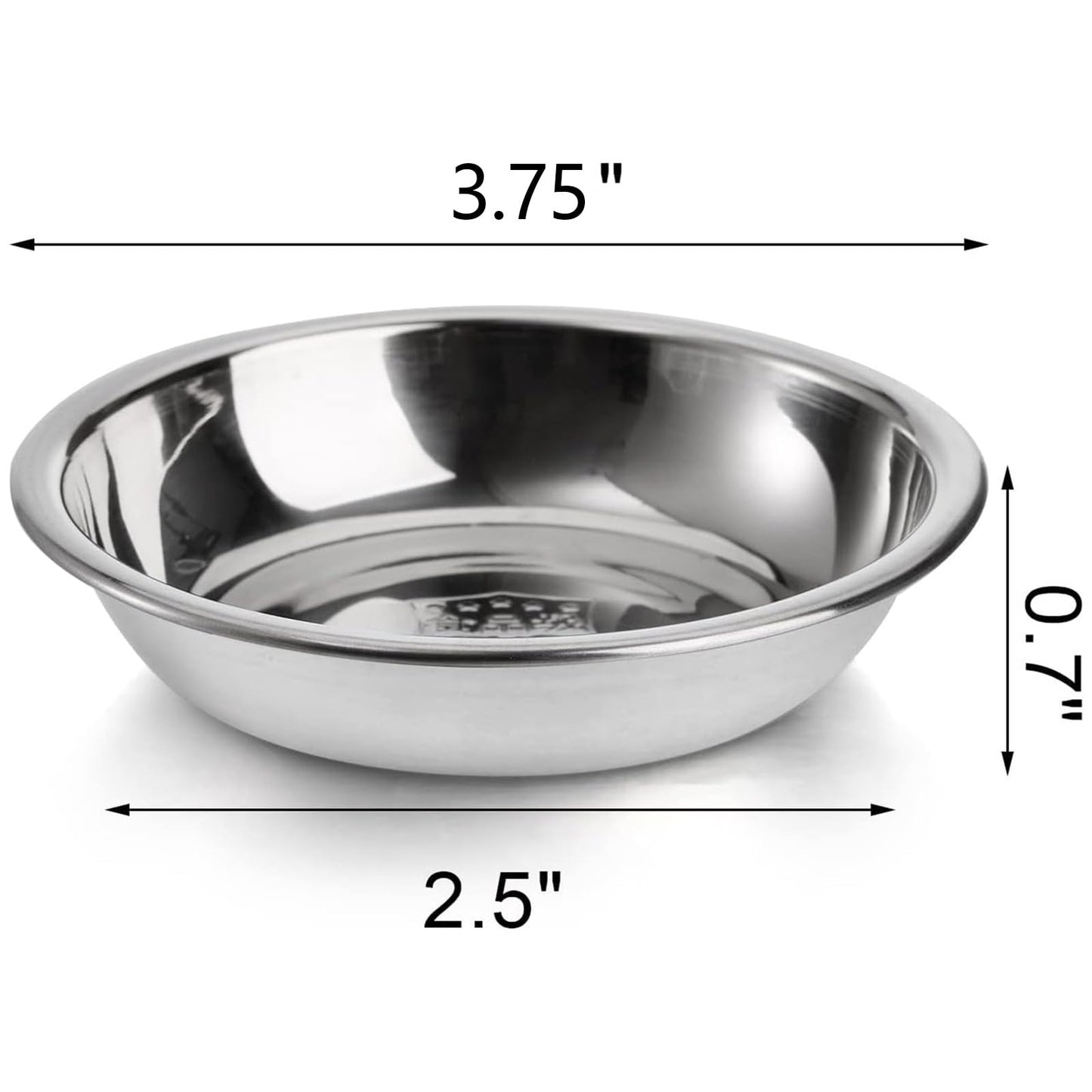Fasmov 12 Pack 3.75 inches 18/8 Stainless Steel Sauce Bowl Round Seasoning Dishes Sushi Dipping Saucers Bowl Mini Appetizer Plates, Saucers Dishes Sushi Dipping Bowel, Silver