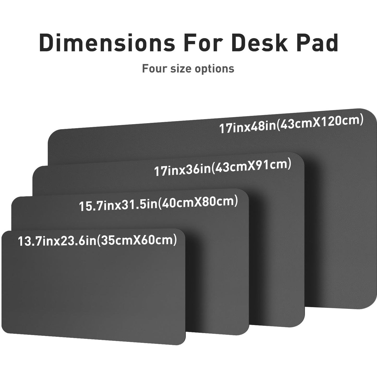 Leather Desk Pad Protector,Mouse Pad,Office Desk Mat,Non-Slip PU Leather Desk Blotter,Laptop Desk Pad,Waterproof Desk Writing Pad for Office and Home (60cm x 35cm, Gray)