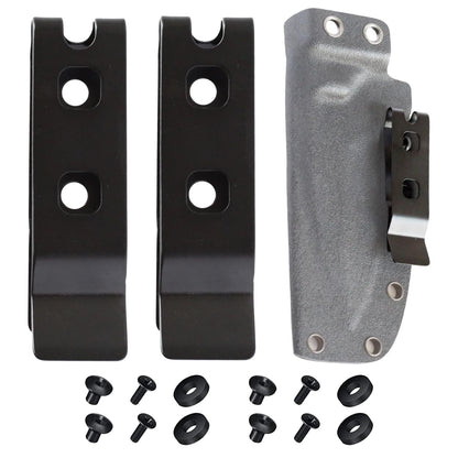 2-Pack Knife Sheath Belt Clip Holster Tactical Belt Buckle Kydex Belt Clip Universal Utility EDC Clip Camping Mag Pouches Sheath Tool with Screws for Holsters, Kydex Sheath, Metal Knife Clip