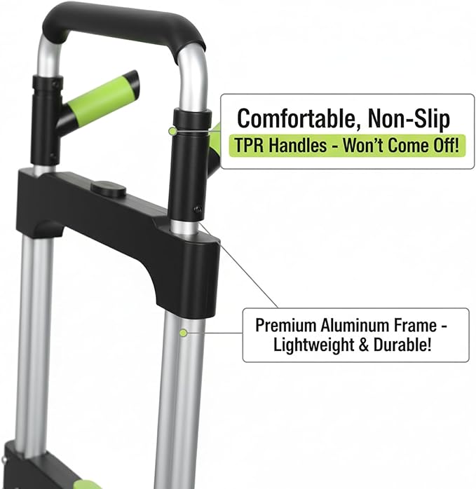 Leeyoung Folding Hand Truck and Dolly, 309 lb Capacity Aluminum Portable Cart