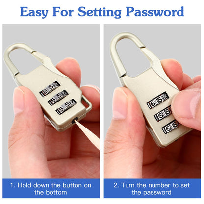 LIFKOME Digital Combination Lock 3-Digit Resettable Password Padlock for Luggage Suitcase Backpack Cabinet Portable Security Lock for Travel and Home Use 2.16X0.78X0.31In 6-Pack