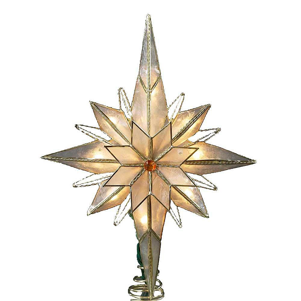 Kurt Adler 10-Light 10-Inch Capiz Classical Multi-Pointed Bethlehem Star Treetop