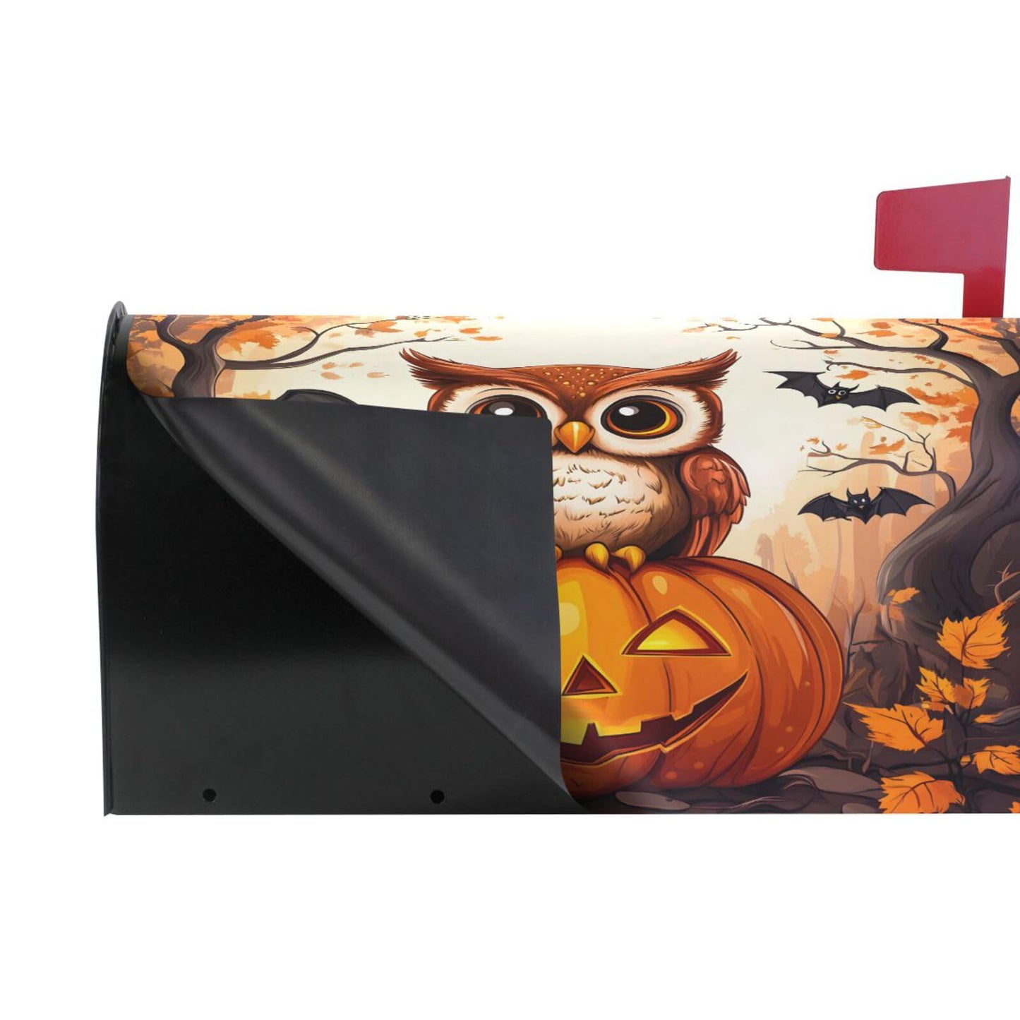 Autumn Owl Pumpkin Halloween Magnetic Mailbox Cover MailWraps Garden Yard Home Decor for Outside Standard Size-18"x 20.8"