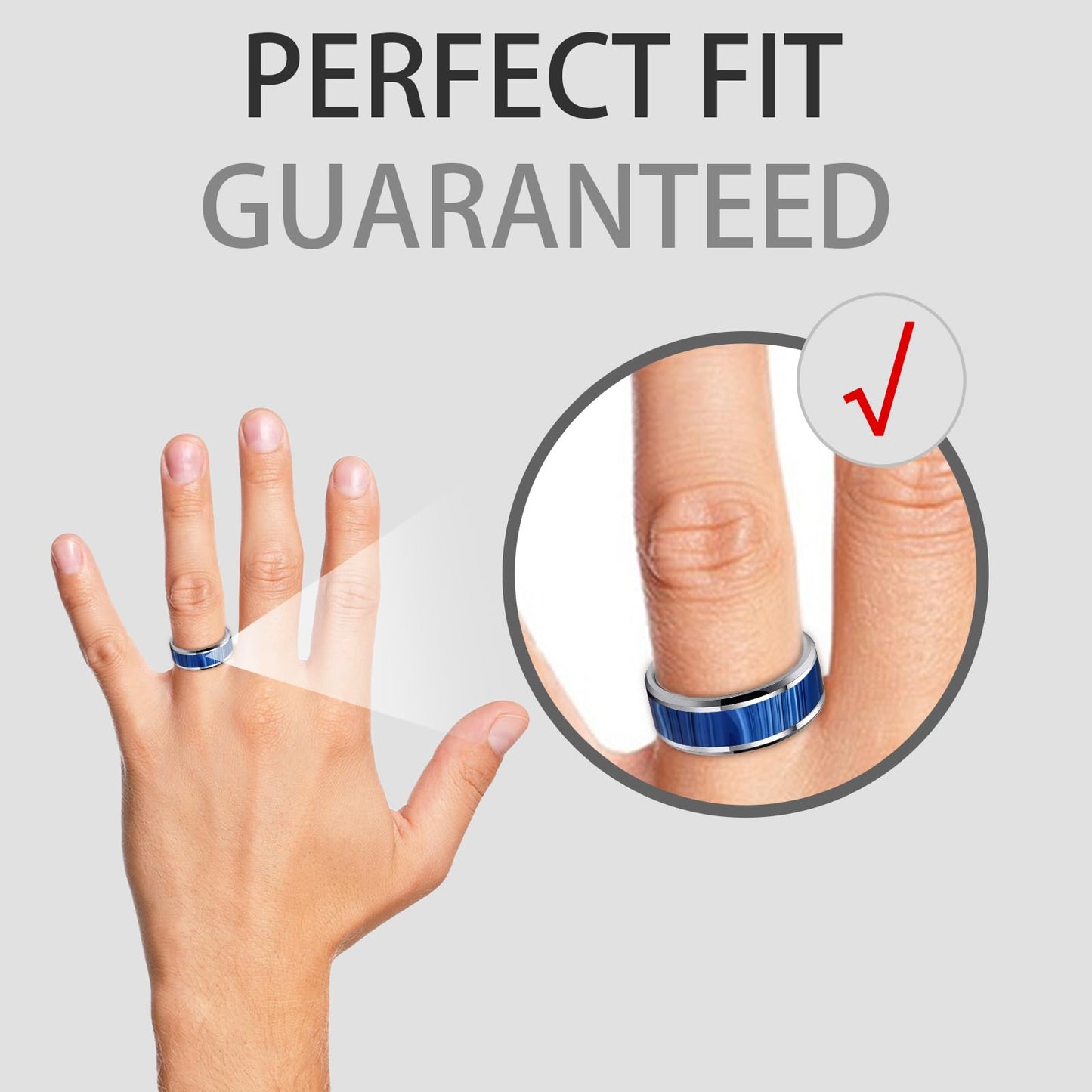 HJIMMNHONG New Carbon Fiber Fashion Rings Double Beveled Edge Delicate Polished Simple Stainless Steel Mens and Women Rings,8mm,Purple,Gray,Size Available (Peacock Blue, 10)