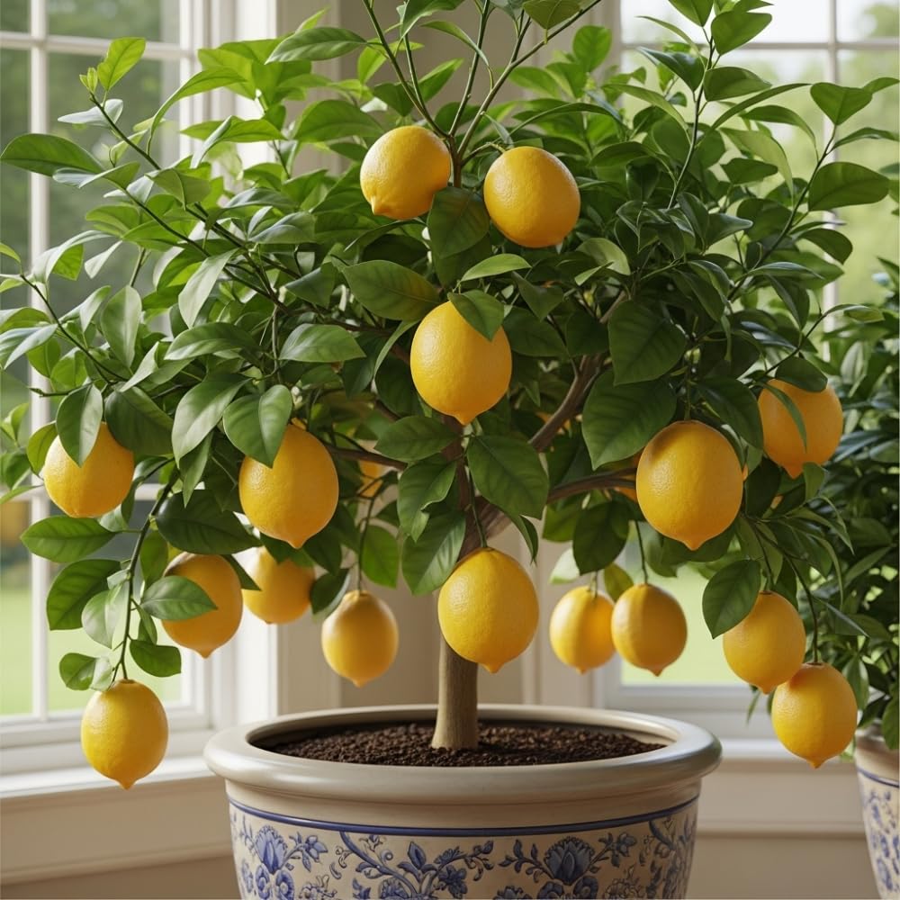 4 Months Old Meyer Lemon Tree Live Plant Seedling Potted, Starter Plant 2 to 3 Inch Tall, Tropical Fruit Outdoor Plant Zones 5-9, Yellow Lemon Lime, Very Hardy, Fragrant Citrus