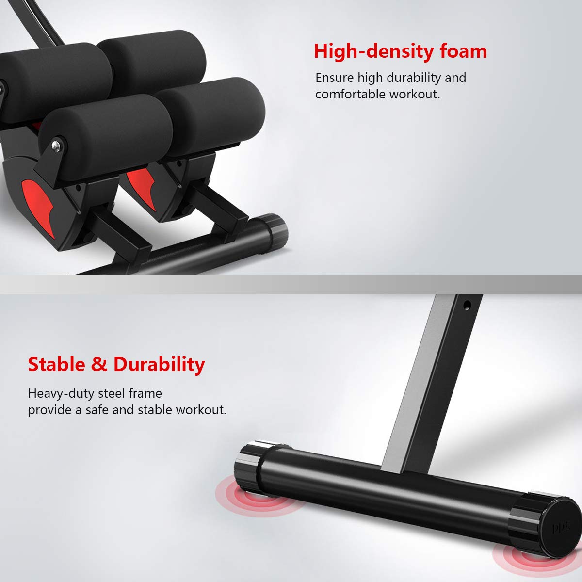 Fitlaya Fitness ab machine, ab workout equipment for home gym, Height Adjustable ab trainer, foldable fitness equipment.