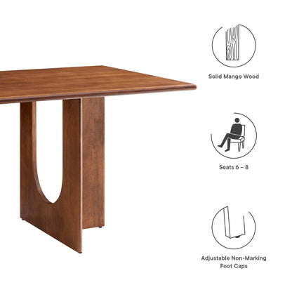 Modway EEI-6593-WAL Rivian Rectangular 70" Wood Dining Table, Walnut