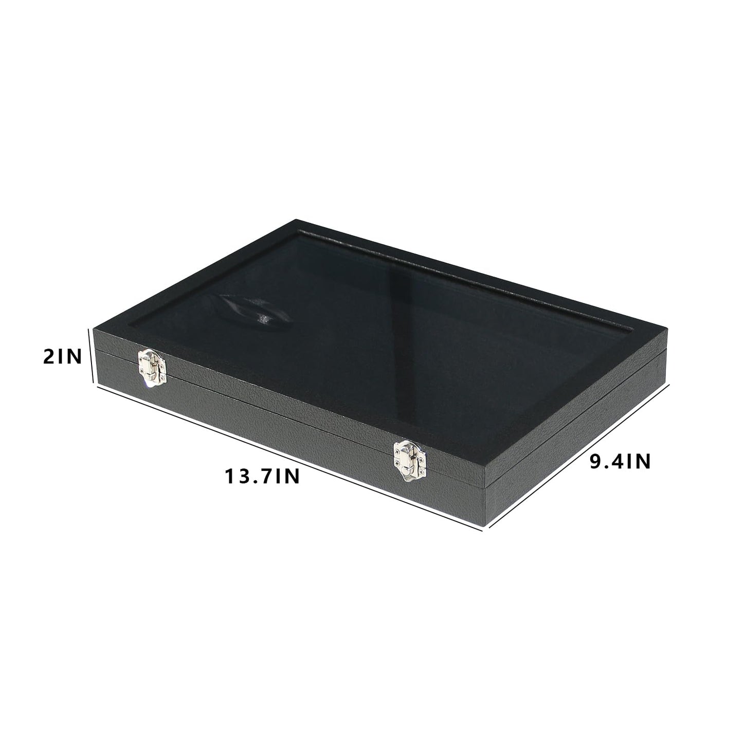 Coward Jewelry Organizer Box, Black Velvet Blank Display Tray Case with Lid for Storage Necklaces Bracelets Rings Beads and Jewelry Accessories