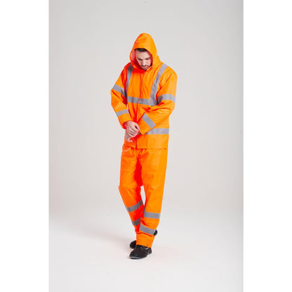 Portwest H440 Men's Lightweight Waterproof Hi-Vis Rain Jacket Orange, Large