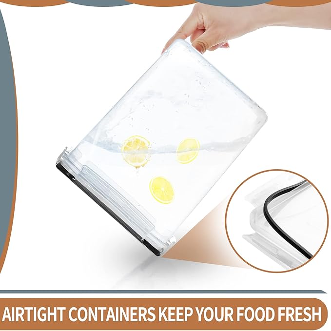 PRAKI Large Airtight Food Storage Containers 5.2L / 195oz, Baking Supplies
