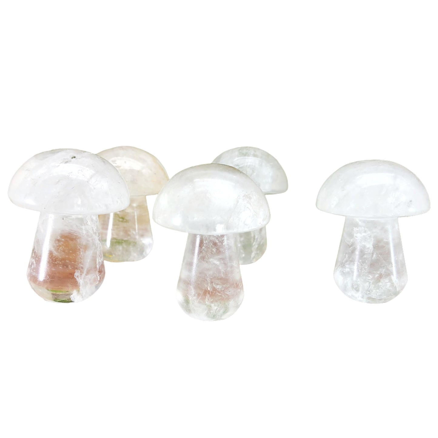 1pc Crystal Mushroom Carving Decor Hand Making Mushroom Worry Stones Crystals Bulk Gemstone Quartz Mushroom Sculpture Decor for Witchcraft Christmas DIY Meditatio (White Crystal)