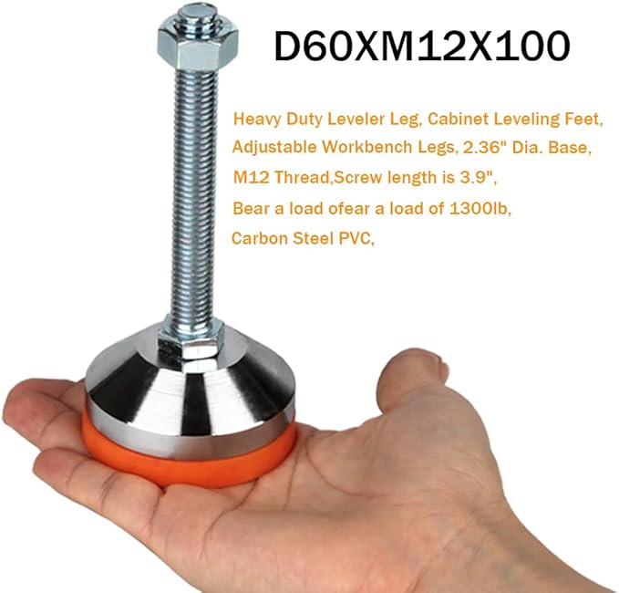 Heavy Duty Leveling feet, Leg Leveler 2.36" Dia Base, Adjustable Leveling feet