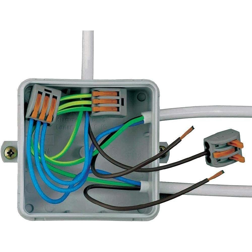 115 PCS Lever Wire Electrical Connectors Nuts Kit with Bases&Screws 28-12 AWG, Multiple Stud Electrical Connectors 2/3/4/5 Conductor Combination, Quick Disconnect Compact Splicing