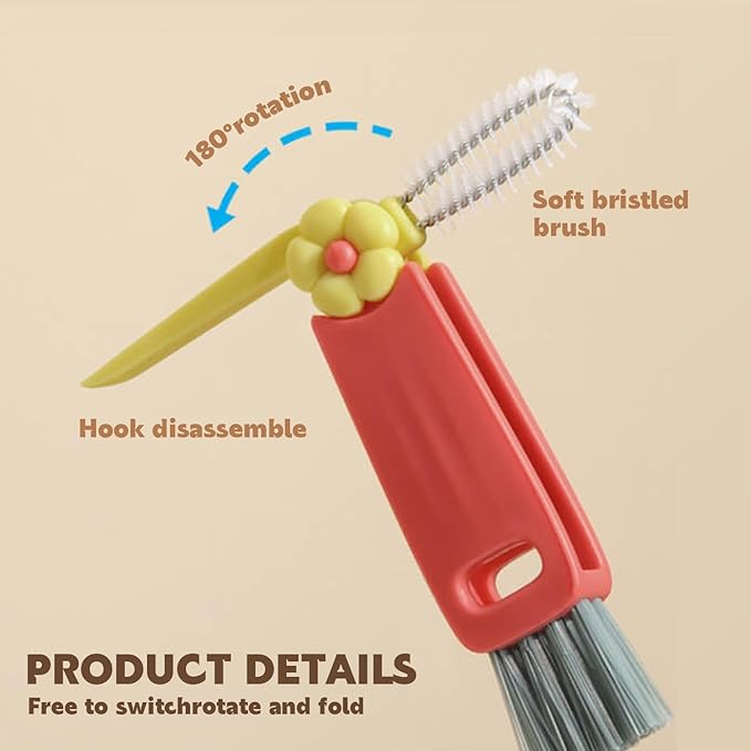 3 in 1 Cup Lid Cleaning Brush, Portable Cup Lid Cleaner