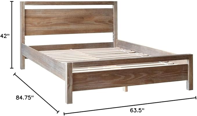 Grain Wood Furniture Loft Queen Size Solid Wood Bed