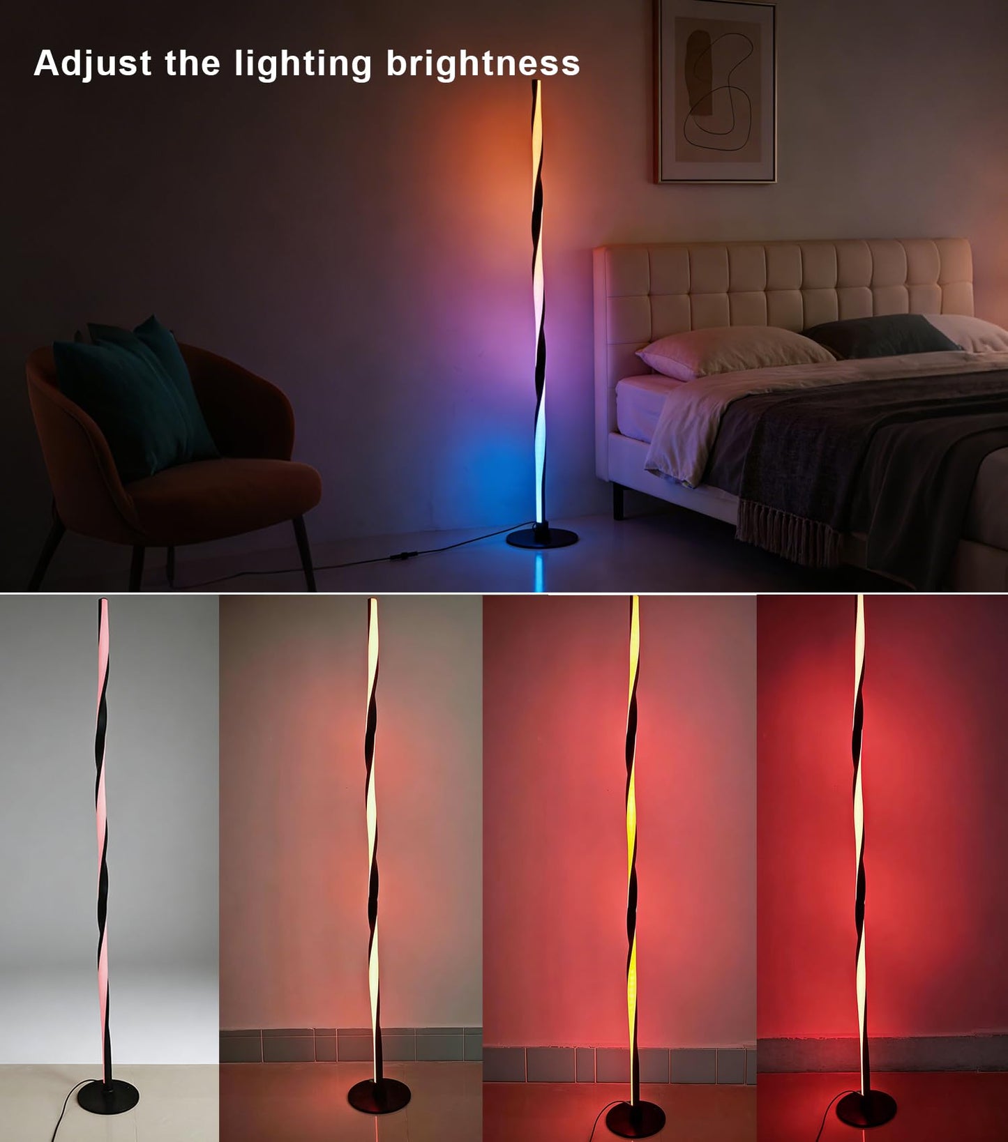 YUBOLE Smart RGBWIC Floor Lamp LED Corner Lamp Compatible with Alexa