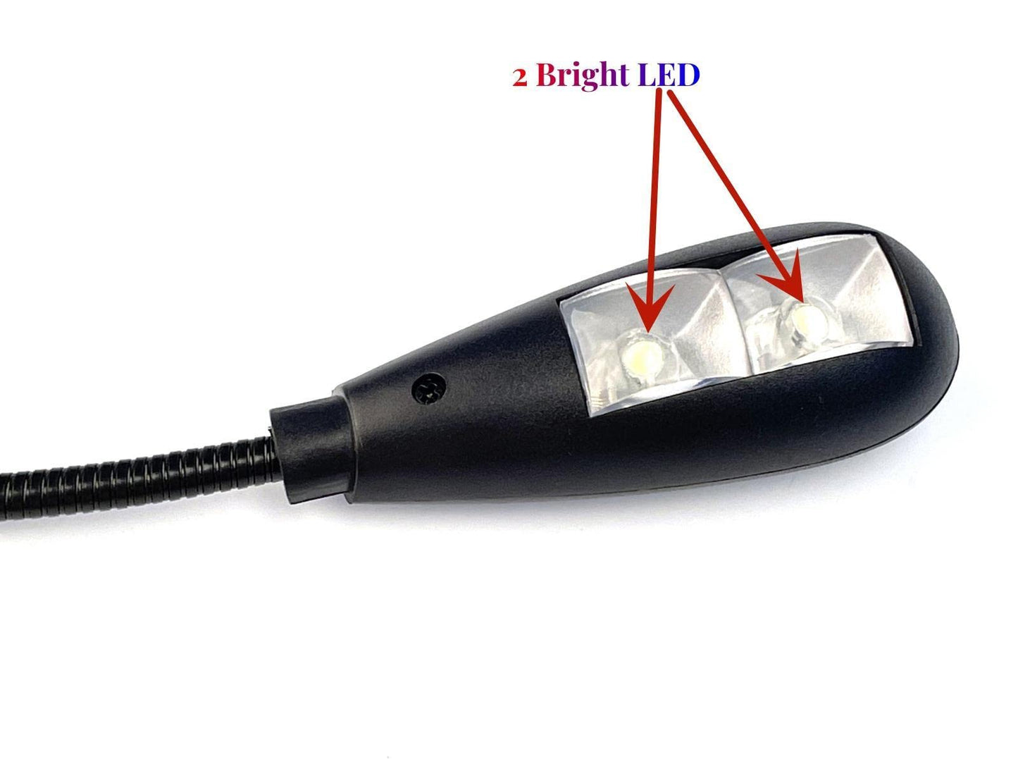 LED USB Reading Lamp Light with 2-Brightness Dimmable Setting, Flexible Gooseneck USB Light for Notebook Laptop Keyboard, Powerbank(On/Off Switch, 1 White+1 Mini USB Light)