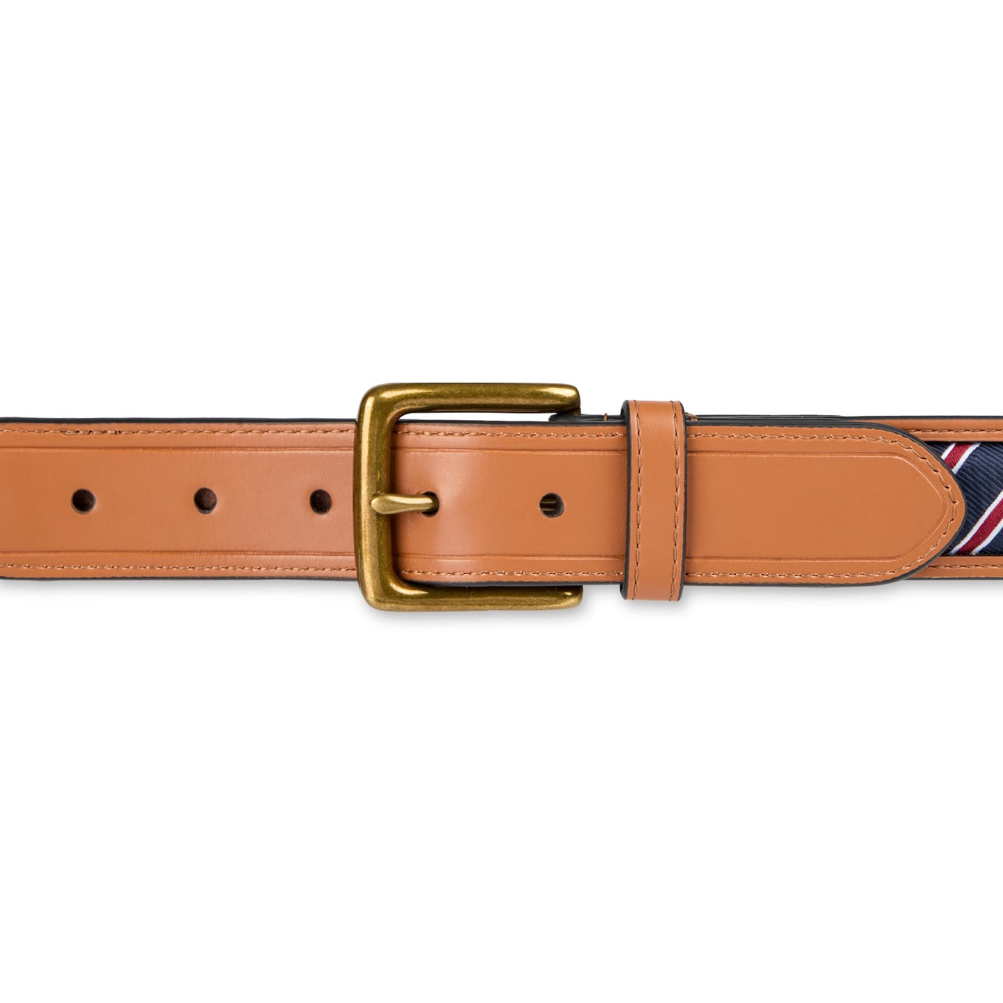 Tommy Hilfiger Men's Woven Ribbon Inlay Dress Belt, Tan, X-Large